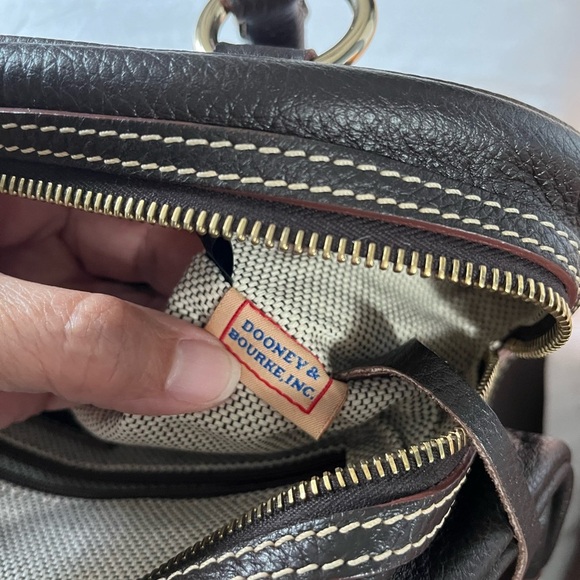 Dooney & Bourke Medium Domed Satchel Brown T’Moro Pebbled Leather Purse EUC - Picture 15 of 15